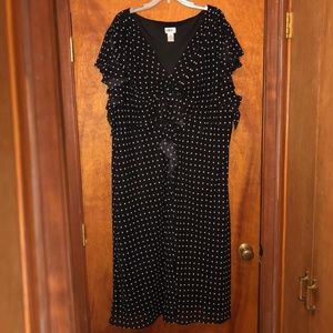 J.B.S. LTD. Women - Black & White Polka Dot Dress Size 34w